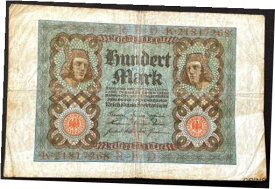 【極美品/品質保証書付】 アンティークコイン コイン 金貨 銀貨 [送料無料] 1920 Germany Banknote 100 Mark Germany Paper Currency Europe Old Foreign Money