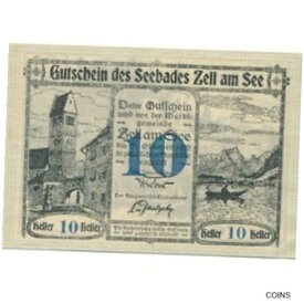 【極美品/品質保証書付】 アンティークコイン コイン 金貨 銀貨 [送料無料] [#284687] Banknote, Austria, Zell am See, 10 Heller, mer, 1920, UNC Mehl:FS 1