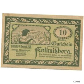 【極美品/品質保証書付】 アンティークコイン コイン 金貨 銀貨 [送料無料] [#284346] Banknote, Austria, Kollmitzberg, 10 Heller, Eglise, 1920, AU Meh