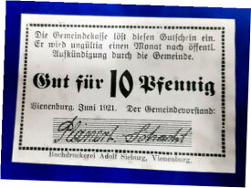 【極美品/品質保証書付】 アンティークコイン 硬貨 VIENENBURG NOTGELD 10 PFENNIG 1921 EMERGENCY MONEY GERMANY BANKNOTE (22893) [送料無料] #oof-wr-013400-1137