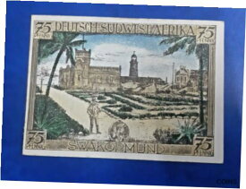 【極美品/品質保証書付】 アンティークコイン コイン 金貨 銀貨 [送料無料] GERMAN COLONY SOUTH-WEST AFRICA 75 PFENNIG 1921 *SWAKOPMUND* BANKNOTE (19450)