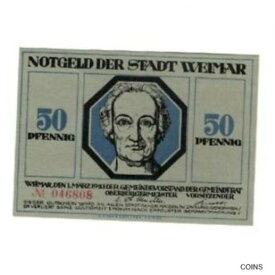 【極美品/品質保証書付】 アンティークコイン コイン 金貨 銀貨 [送料無料] [#322345] Banknote, Germany, Weimar Stadt, 50 Pfennig, personnage 3, 1921, 1921-