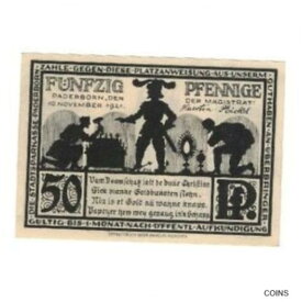【極美品/品質保証書付】 アンティークコイン コイン 金貨 銀貨 [送料無料] [#321661] Banknote, Germany, Paderborn Stadt, 50 Pfennig, Eglise, 1921, 1921-11-