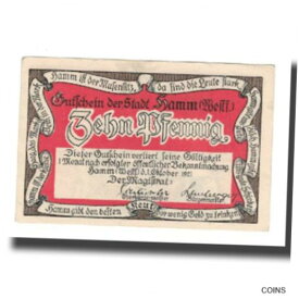 【極美品/品質保証書付】 アンティークコイン コイン 金貨 銀貨 [送料無料] [#669826] Banknote, Germany, Hamm Stadt, 10 Pfennig, personnage 2, 1921, 1921-10