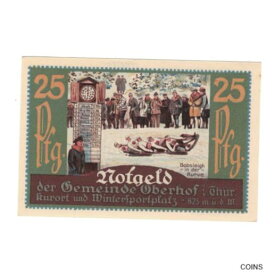 【極美品/品質保証書付】 アンティークコイン コイン 金貨 銀貨 [送料無料] [#325881] Banknote, Germany, Oberhof Gemeinde, 25 Pfennig, personnage 1, 1921, 1