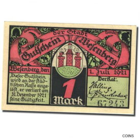【極美品/品質保証書付】 アンティークコイン コイン 金貨 銀貨 [送料無料] [#273877] Banknote, Germany, Wesenberg, 1 Mark, personnage 1921-07-01, UNC Me