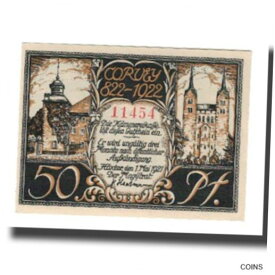 【極美品/品質保証書付】 アンティークコイン コイン 金貨 銀貨 [送料無料] [#669873] Banknote, Germany, Hoxter Stadt, 50 Pfennig, personnage, 1921, 1921-05