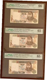 【極美品/品質保証書付】 アンティークコイン コイン 金貨 銀貨 [送料無料] 1992, 1993, 1994. Colombia 10000 Pesos Pick 437A. The Three Dates.