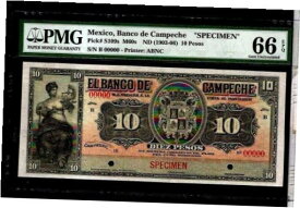 【極美品/品質保証書付】 アンティークコイン 硬貨 MEXICO 1903 10 PESOS SPECIMEN BANKNOT PMG 66 EPQ #MA-BN-100 [送料無料] #oof-wr-013414-1966