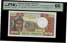 【極美品/品質保証書付】 アンティークコイン コイン 金貨 銀貨 [送料無料] Djibouti 1000 Francs 1991 PMG 66 EPQ UNC P # 37e, Series T.004