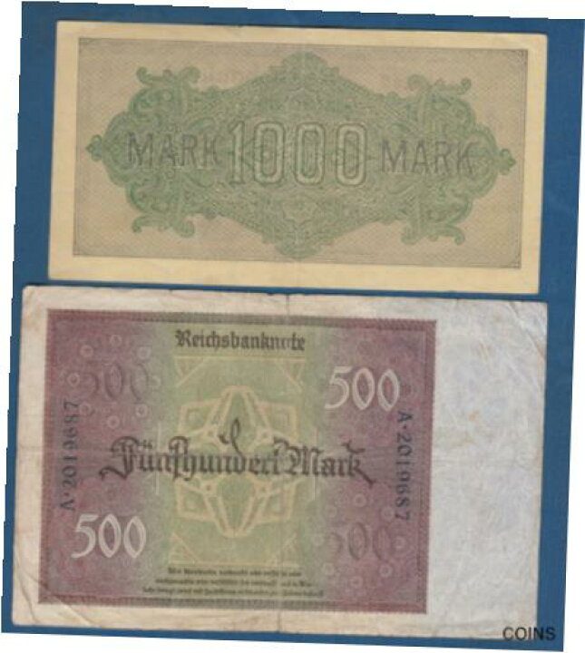 アンティークコイン コイン 金貨 銀貨 [送料無料] GERMANY GERMAN #74a 1922 500 MARK AG CIRC OLD BANKNOTE NOTE PAPER