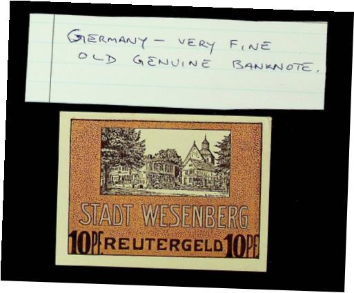 アンティークコイン 硬貨 GERMANY 1922 10pf WESENBERG MECKLENBURG VERY FINE OLD GENUINE BANKNOTE [送料無料] #oof-wr-013415-2492