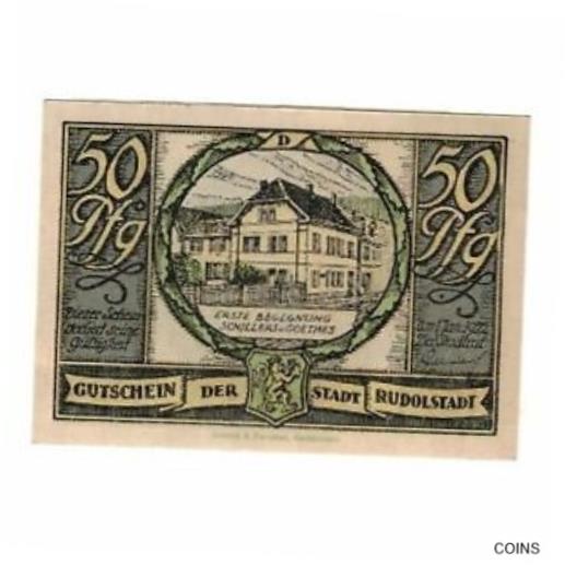 アンティークコイン コイン 金貨 銀貨 [送料無料] [#322044] Banknote Germany Rudolstadt Stadt 50 Pfennig personnage 3 1922 1