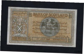 【極美品/品質保証書付】 アンティークコイン コイン 金貨 銀貨 [送料無料] BANK OF SCOTLAND 1 POUND 1940 P-91 EF++
