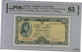 【極美品/品質保証書付】 アンティークコイン コイン 金貨 銀貨 [送料無料] Ireland - Republic, Central Bank, 1 LTN60a-b 1971-75 - With Security Thread Note