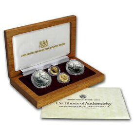 【極美品/品質保証書付】 アンティークコイン コイン 金貨 銀貨 [送料無料] 1988 4-Coin Commem Olympic Set BU &amp; Proof (w/Box &amp; COA) - SKU #7194