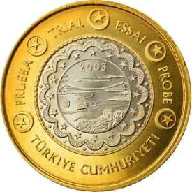 【極美品/品質保証書付】 アンティークコイン コイン 金貨 銀貨 [送料無料] [#370442] Turkey, Medal, 1 E, Essai-Trial, 2003, Exonumia, MS(65-70)
