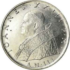 【極美品/品質保証書付】 アンティークコイン コイン 金貨 銀貨 [送料無料] [#901635] Coin, VATICAN CITY, John XXIII, 100 Lire, 1961, MS(63), Stainless
