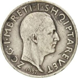 【極美品/品質保証書付】 アンティークコイン 銀貨 [#76856] Albania, Frang Ar, 1937, Rome, KM:18, AU(50-53), Silver, 23 [送料無料] #sof-wr-3129-803