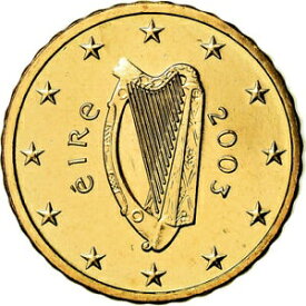 【極美品/品質保証書付】 アンティークコイン コイン 金貨 銀貨 [送料無料] [#772902] IRELAND REPUBLIC, 10 Euro Cent, 2003, AU(55-58), Brass, KM:35