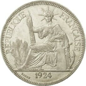 【極美品/品質保証書付】 アンティークコイン コイン 金貨 銀貨 [送料無料] [#481056] FRENCH INDO-CHINA, Piastre, 1924, Paris, AU(50-53), Silver, KM:5a.1