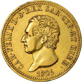 【極美品/品質保証書付】 アンティークコイン コイン 金貨 銀貨 [送料無料] [#488227] Coin, ITALIAN STATES, SARDINIA, Carlo Felice, 40 Lire, 1825, Torino