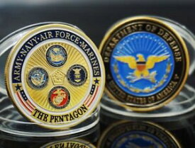 【極美品/品質保証書付】 アンティークコイン 硬貨 US Military Army Navy Air Force Marines American Defense EAGLE Challenge Coin [送料無料] #ocf-wr-3186-177