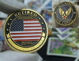 【極美品/品質保証書付】 アンティークコイン 硬貨 U.S. Army Air Force Air Corps Military Retired Challenge Coin Badge USA AMRICAN [送料無料] #ocf-wr-3186-22