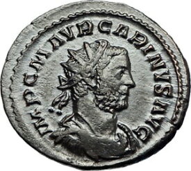 【極美品/品質保証書付】 アンティークコイン コイン 金貨 銀貨 [送料無料] CARINUS Original Authentic Ancient 283AD Lugdunum Roman Coin AEQUITAS i69261