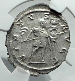 【極美品/品質保証書付】 アンティークコイン コイン 金貨 銀貨 [送料無料] GALLIENUS Authentic Ancient Billon Silver Lyons 258AD Roman Coin NGC i81338