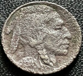 【極美品/品質保証書付】 アンティークコイン コイン 金貨 銀貨 [送料無料] 1914 D Buffalo Nickel Denver 5c RARE Circulated Corroded Dark #17211