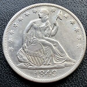 アンティークコイン コイン 金貨 銀貨 [送料無料] 1849 O Seated Liberty Half Dollar 50c High Grade AU - UNC #16842のサムネイル