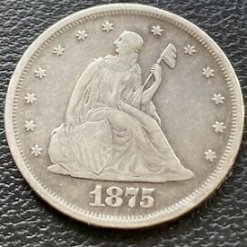 【極美品/品質保証書付】 アンティークコイン コイン 金貨 銀貨 [送料無料] 1875 Twenty Cent Piece 20c P Philadelphia RARE Silver High Grade XF + #29489