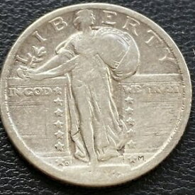 【極美品/品質保証書付】 アンティークコイン コイン 金貨 銀貨 [送料無料] 1918 D Standing Liberty Quarter 25c Circulated #29501