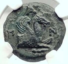 【極美品/品質保証書付】 アンティークコイン コイン 金貨 銀貨 [送料無料] PANTIKAPAION in Bosporus 310BC Ancient Greek Coin w SATYR & PEGASUS NGC i73132