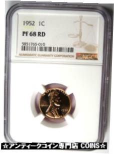 【極美品/品質保証書付】 アンティークコイン コイン 金貨 銀貨 [送料無料] 1952 Proof Lincoln Wheat Cent Penny 1C - NGC PR68 RD (PF68) - $1,500 Value!：金銀プラチナ ワールドリソース