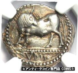 【極美品/品質保証書付】 アンティークコイン 硬貨 Lucania Sybaris AR Third Stater Coin 550 BC NGC XF* Star + 5/5 Surface + Strike! [送料無料] #oct-wr-3360-1115