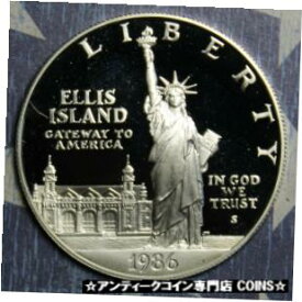 【極美品/品質保証書付】 アンティークコイン コイン 金貨 銀貨 [送料無料] 1986-S ELLIS ISLAND COMMEMORATIVE SILVER DOLLAR PROOF COLLECTOR COIN