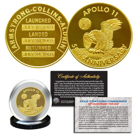 【極美品/品質保証書付】 アンティークコイン 金貨 Apollo 11 50th Anniv Commemorative NASA Space Medallion 1.25" Coin 24K GOLD Clad [送料無料] #gcf-wr-3365-1098