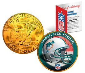 【極美品/品質保証書付】 アンティークコイン 金貨 MIAMI DOLPHINS NFL 24K Gold Plated IKE Dollar US Coin * OFFICIALLY LICENSED * [送料無料] #gcf-wr-3365-1182