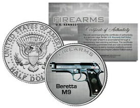 【極美品/品質保証書付】 アンティークコイン 硬貨 BERETTA M9 Gun Firearm JFK Kennedy Half Dollar US Colorized Coin [送料無料] #ocf-wr-3365-32