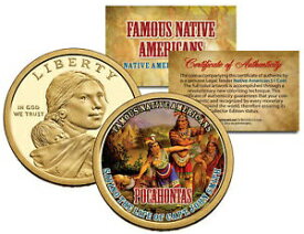 【極美品/品質保証書付】 アンティークコイン 硬貨 POCAHONTAS *Famous Native Americans* Sacagawea Dollar US Coin JOHN SMITH Indians [送料無料] #ocf-wr-3365-757