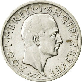 【極美品/品質保証書付】 アンティークコイン コイン 金貨 銀貨 [送料無料] [#42039] ALBANIA, Frang Ar, 1935, Rome, KM #16, AU(55-58), Silver, 23, 4.98