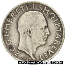 【極美品/品質保証書付】 アンティークコイン 銀貨 [#76856] Albania, Frang Ar, 1937, Rome, KM:18, AU(50-53), Silver, 23 [送料無料] #sof-wr-3395-957
