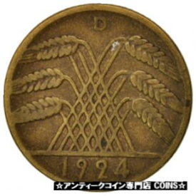 【極美品/品質保証書付】 アンティークコイン コイン 金貨 銀貨 [送料無料] [#409521] GERMANY, WEIMAR REPUBLIC, 10 Rentenpfennig, 1924, Munich, VF(30-35)