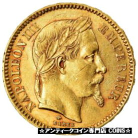 【極美品/品質保証書付】 アンティークコイン コイン 金貨 銀貨 [送料無料] [#901526] Coin, France, Napoleon III, 20 Francs, 1865, Paris, AU(50-53), Gold