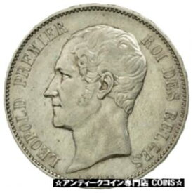 【極美品/品質保証書付】 アンティークコイン コイン 金貨 銀貨 [送料無料] [#454903] Coin, Belgium, Leopold I, 5 Francs, 5 Frank, 1865, AU(55-58), Silver