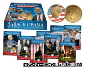 【極美品/品質保証書付】 アンティークコイン コイン 金貨 銀貨 [送料無料] Lot of 4 BARACK OBAMA 2009 Commemorative Coin 24K Gold Plated plus 44-Card Set