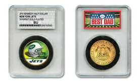 【極美品/品質保証書付】 アンティークコイン コイン 金貨 銀貨 [送料無料] NEW YORK JETS NFL *GREATEST DAD* JFK 24KT Gold Clad Coin SPECIAL LTD. CASE