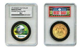 【極美品/品質保証書付】 アンティークコイン コイン 金貨 銀貨 [送料無料] MIAMI DOLPHINS NFL *GREATEST DAD* JFK 24KT Gold Clad Coin SPECIAL LTD. CASE